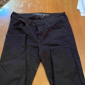 Distressed black jeans